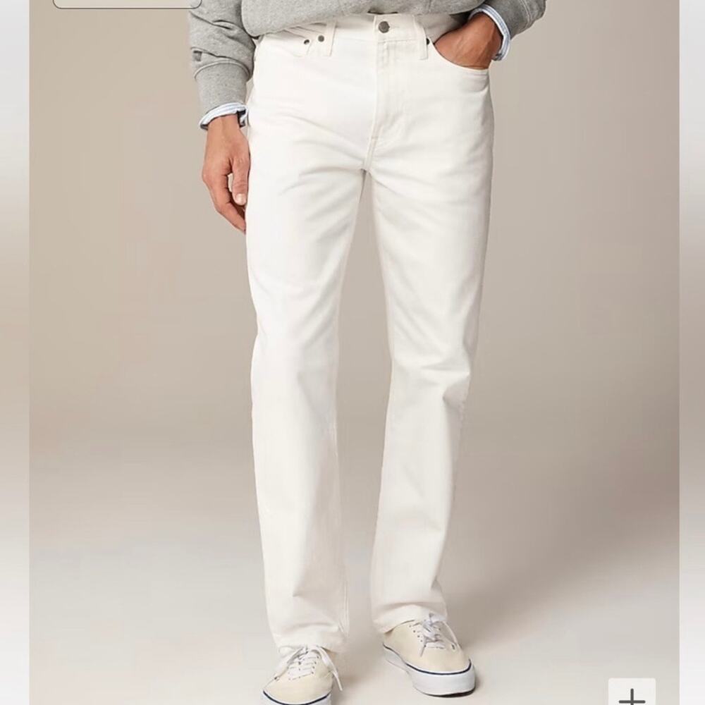 J Crew Men's Classic Fit Straight Leg Jean 31 x 30 White